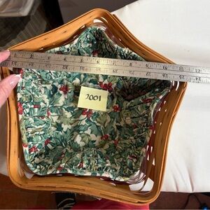 Unique Star Shaped Longaberger Handwoven Basket with Natural Wood 2001 Edition